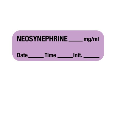 Nevs Label, Neosynephrine 1/2" x 1-1/2" Violet w/Black LANT-2662D